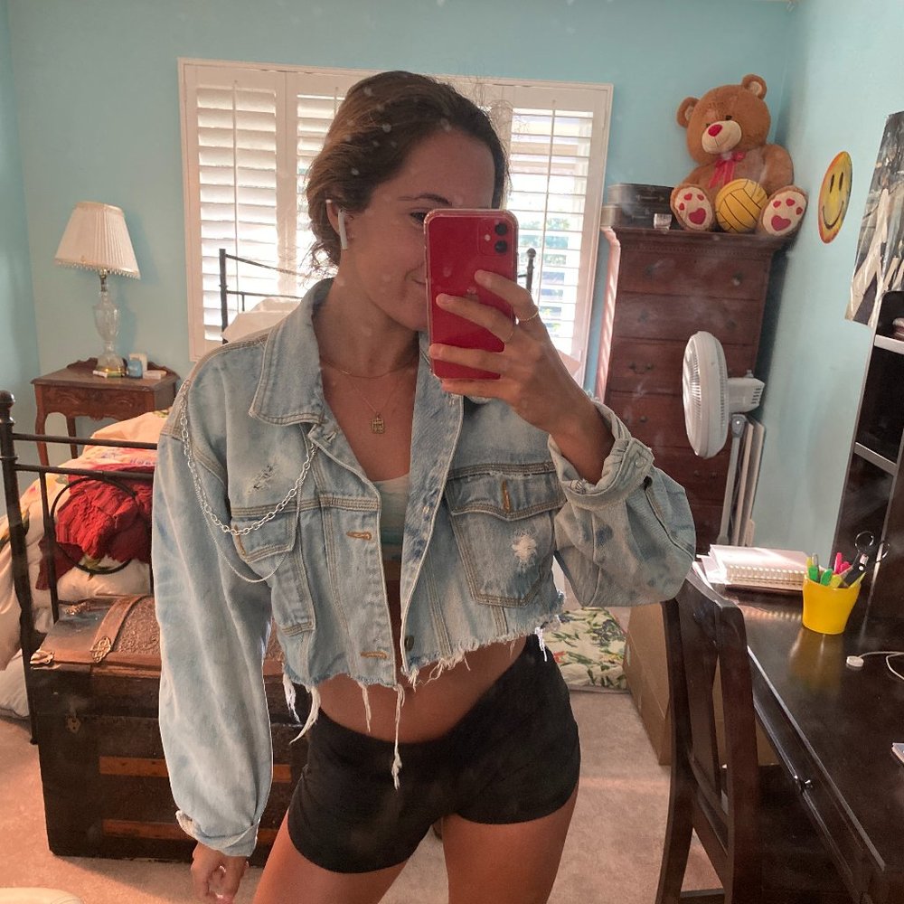 Hand Distressed Jean Jacket